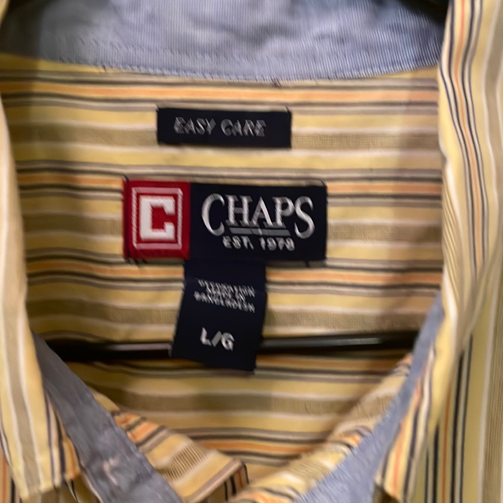 Chaps Easy Care Large hello, navy, white Stripes